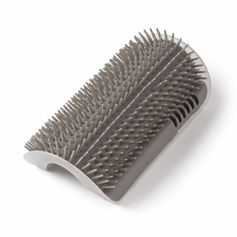Wall Corner Cat Grooming Brush for Self-Grooming – Curved Massage