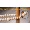 Magnetic Curtain Tiebacks,Natural Wooden Curtain Buckle Strung with Cotton String,Elegant