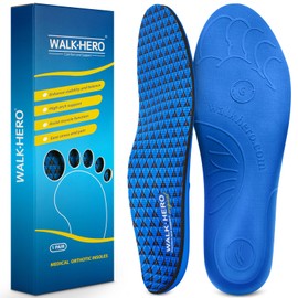 WalkHero Plantar Fasciitis Relief Insoles, High Arch Support Shoe Inserts