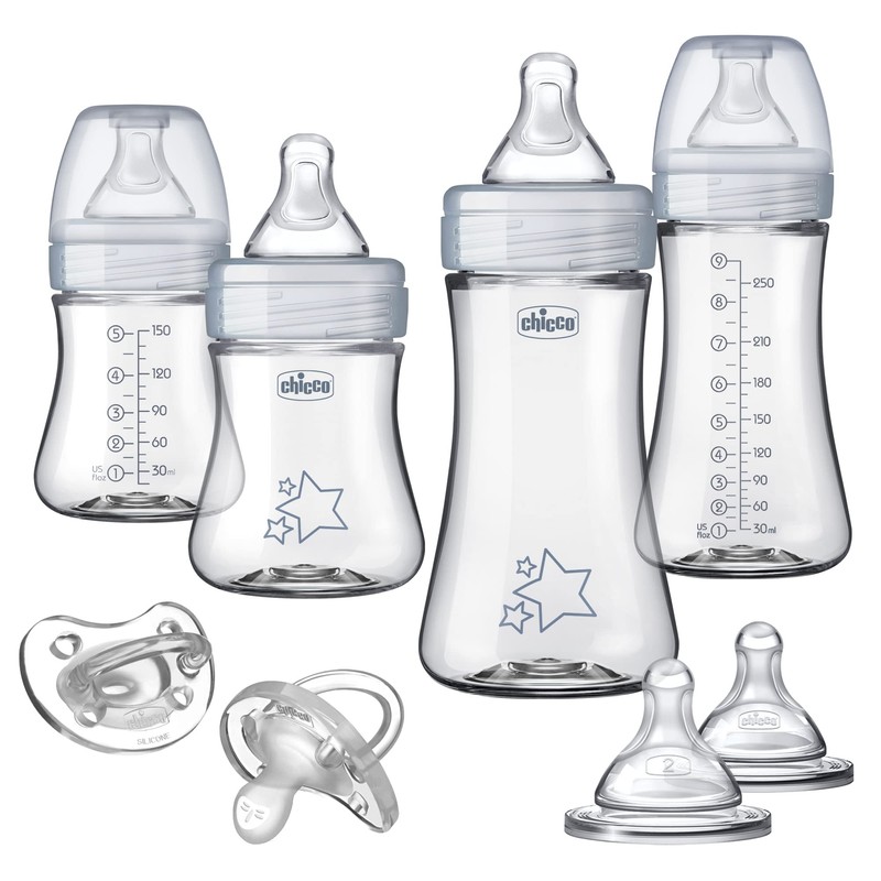 Chicco Duo Newborn Hybrid Baby Bottle Starter Gift Set with