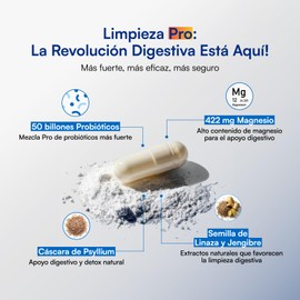 Fórmula Avanzada de 15 Días Pro – Suplemento Vegano con Magnesio, Psyllium Husk, Probióticos y Extractos Naturales – Para el Bienestar Digestivo y el Equilibrio Intestinal – 30 Cápsulas – Hecho en México