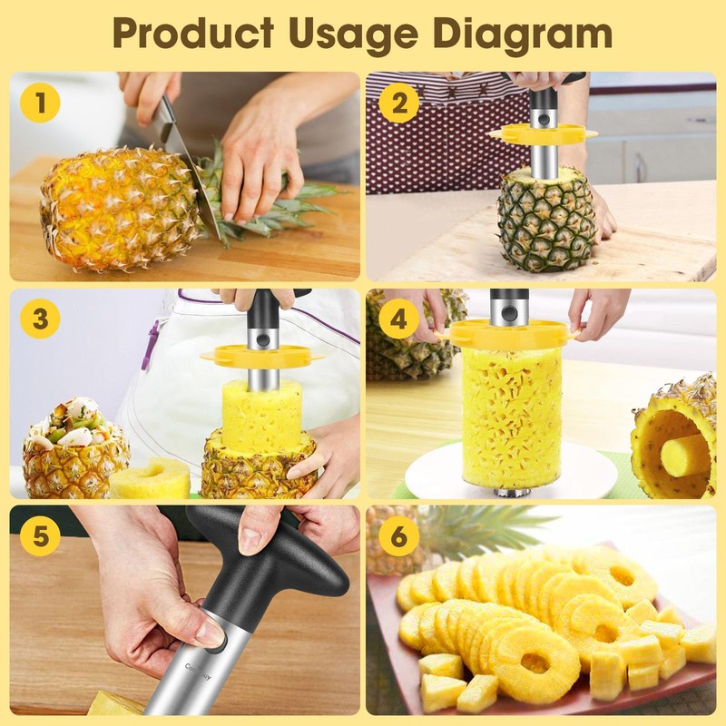 Cook Guy Round Handle Pineapple Corer and Slicer Set -