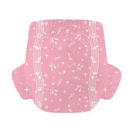 CutiePlusU Adult Nappies, Pack of 2, Disposable Incontinence Briefs with Tabs for Women and Men, Maximum Absorbency Overnight Little Musician (Large 37 - 47 inches)