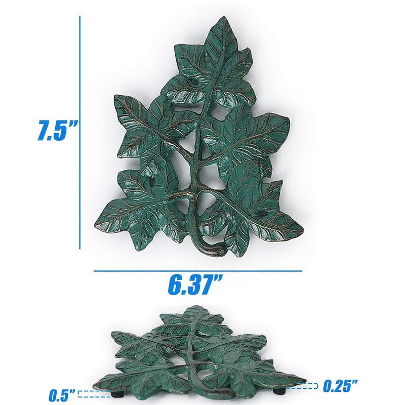 DreamsEden Cast Iron Trivet, Decorative Leaf Metal Trivets Rustproof Holder