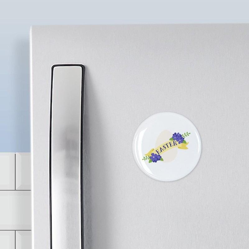 CafePress Easter Flower Banner Magnets 2.25" Round Magnet, Refrigerator Magnet