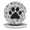 Britimes Absorbent Car Coasters 2 Pack for Cup Holders, 2.56" Ceramic Stone & Non-Scratch Cork Base Drink Coasters Dog Footprints