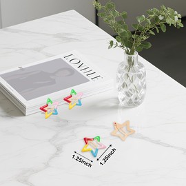 ELANE 20 Pcs Small Snap Hair Clips for Women Girl,Cute Hair Barrettes for Women Fine Thin Hair Accessories (Multi-color Star)