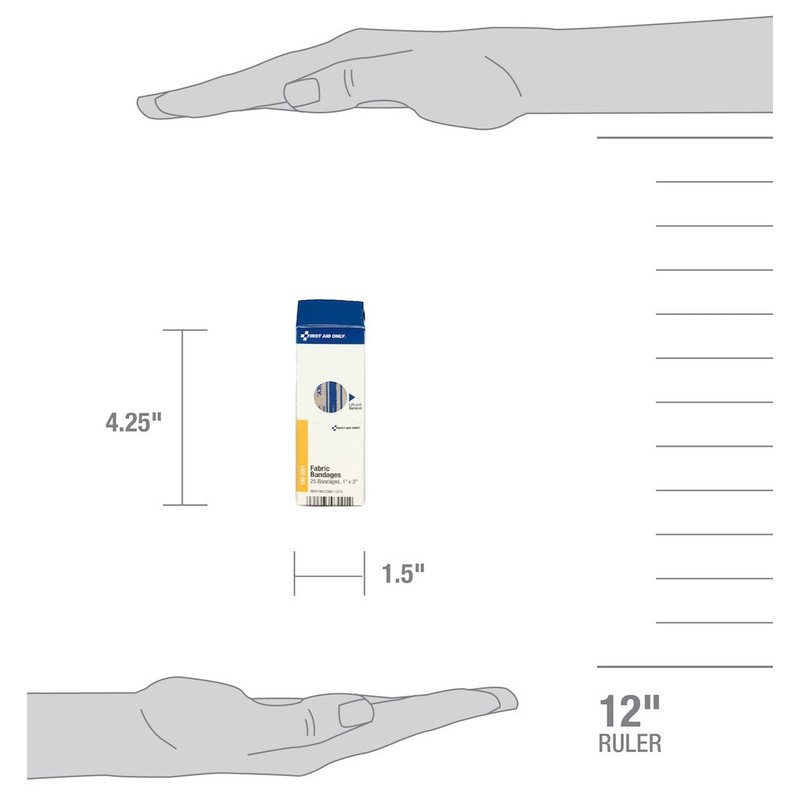 First Aid Only SmartCompliance Refill 1" x 3" Fabric Bandages,
