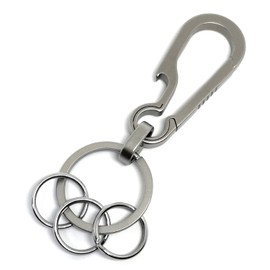 TAKES Carabiner Titanium Key Chain Key Ring Stylish Key Chain Metal Fittings Men's Sturdy Lightweight (with Connection Ring Included), 3 Ring Bottle Opener