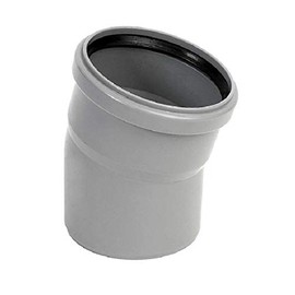 Soil Pipe 15 Degree Bend 110 mm Inlet - Push Fit - Grey - Waste