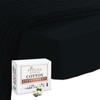 Pizuna 100% Cotton Small Single Fitted Sheet Black, 400 Thread
