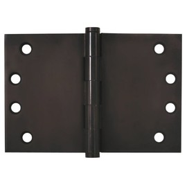 4 in. x 6 in. Square Standard Corner Hinge in Rubbed Bronze - Pair