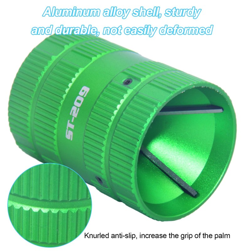 Pipe Reamer Tool, 50 × 65mm Green Aluminum Alloy Deburring