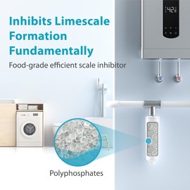 AQUA CREST AP431 AP430SS Whole House Scale Inhibitor Inline Water System, Water Heater Softener System, Prevent Scale Build Up On Hot Water Heaters, Water Pipes and Boilers