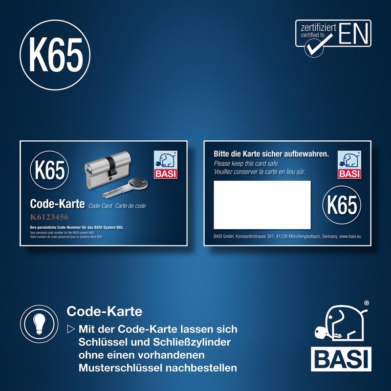 BASI | K65 Profile Cylinder System | Configurator for Lock