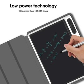 Electronic Notepad, 10Inch Low Power LCD Drawing Pad Tablet with Faux Leather Case, for Work, Study, Business Meetings, Temporary Explanations, Daily Notes