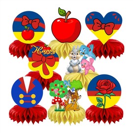 8Pcs White Girls Princess Honeycomb Table Centerpiece,Girls Princess Birthday Party Supplies Table Decorations for Kids Party Decorations