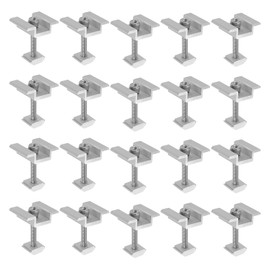 M METERXITY 12-Pack Solar Panel Mount Mid Clamps 45mm PV Panel Bracket Corrosion-free Aluminum Anodized Solar Mid Clamp for Roof/Wall/Boat/PV System/RVs Solar Panel Mounting Brackets [White]