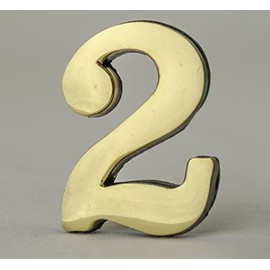 Address Number 2-2 Inch Solid Adhesive Brass Numbers for House, Door, Address Plaque, Mailbox | Satin Metallic Surfaces