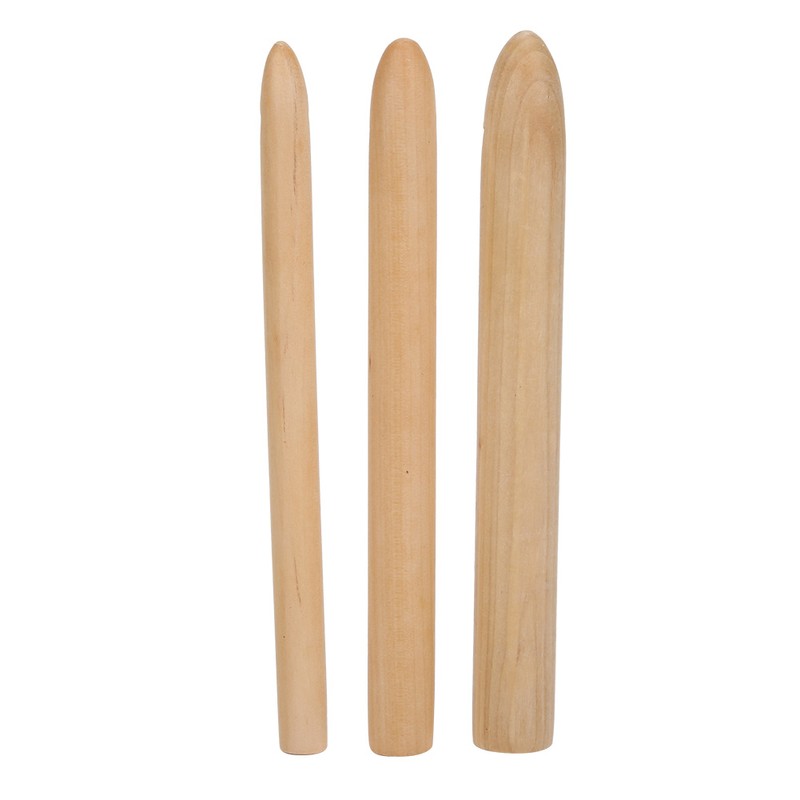 3pcs Large Thick Crochet Hook Wooden Knitting Needle Weaving Tool
