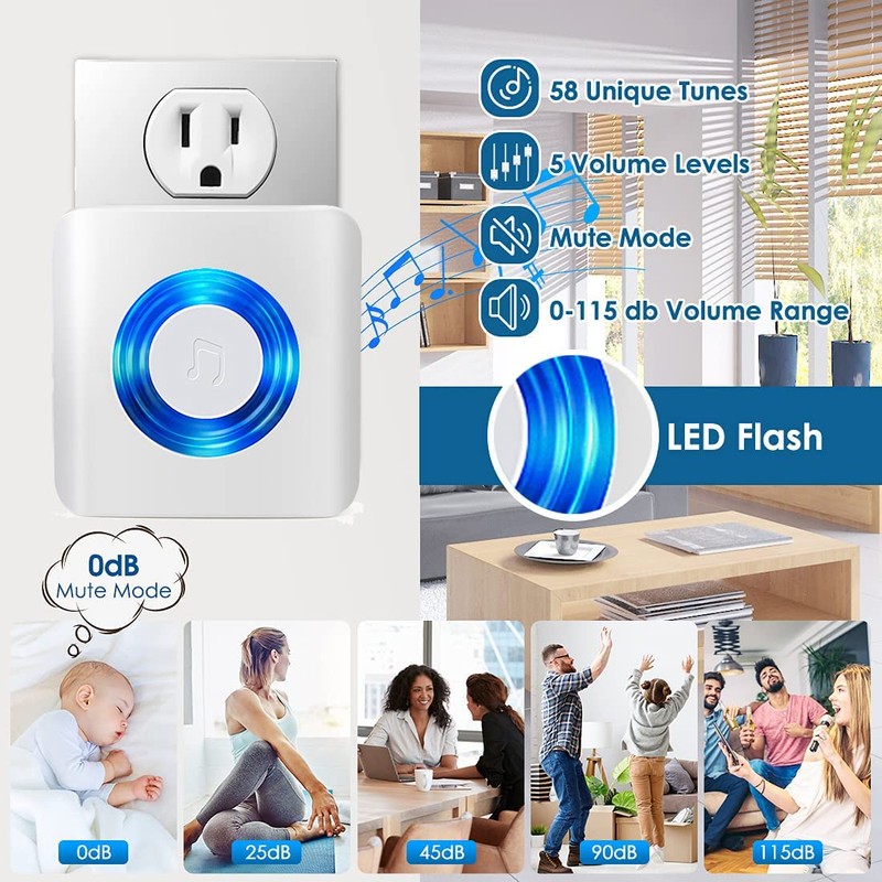 YisTech Caregiver Pager Door Alarms for Dementia Patients/Kids Safety/Home Security,Door