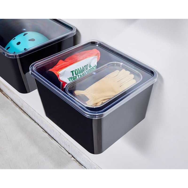 iDesign Short Inner Storage Bin with Lid, Set of 2,