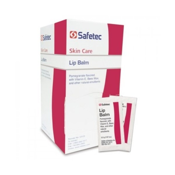 Lip Balm Pomegranate Flavored - 144 Packets/box by Safetec