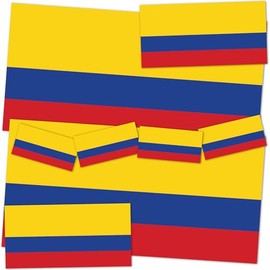 Desert Cactus Columbia Country Flag Sticker Decal Variety Size Pack 8 Total Pieces Kids Logo Scrapbook Car Vinyl Window Bumper Laptop Colombian V