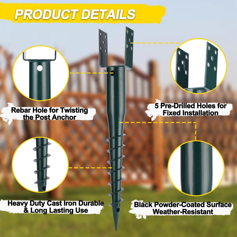No Dig Ground Screw Anchor Spike – 27 inch U