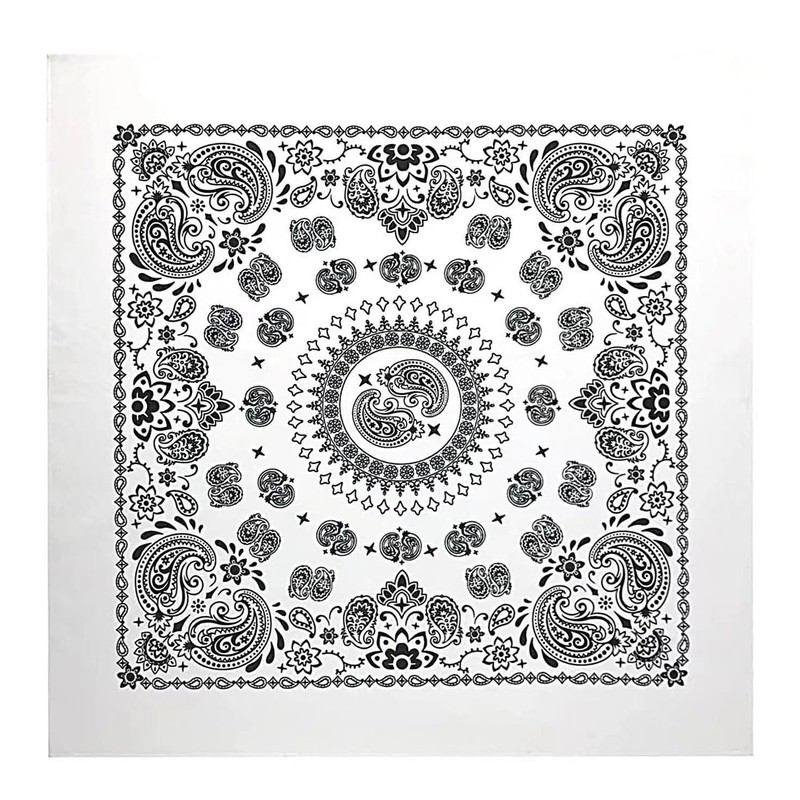 Trifong Bandana, 100% Cotton, Cashew Nut Pattern, Paisley Handkerchief, Unisex,