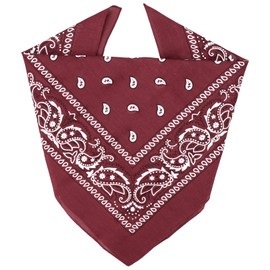ZENO Bandana - 100% Cotton & Natural Fibres - Neckerchief Without Polyester - High Quality, Soft, Durable & Machine Washable - Bandana Men & Women - Unisex & Children, darkred