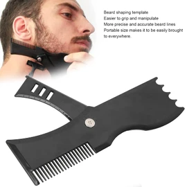 Beard Shaping Template, Rotated Comfortable Men's Goatee Beard Lineup Tool for Trimming Sideburns Forehead