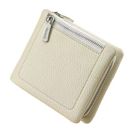JUVEL Women's Wallet with Coin Compartment - Credit Card Holder Women's Leather Wallet with Zip and Many Compartments RFID Protection Card Holder Zip Wallet Card Holder for Women, White, Modern