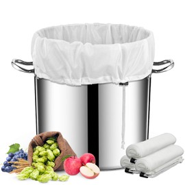 Brew Bags Reusable - 3 Pack 26" x 22" Large Filter Bags Mesh Filter Strainer Bag for Home Brewing with Adjustable Drawstring 250 Micron 60 Mesh 5 Gallon Mesh Bag