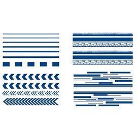 GZ4 Men's Tattoo Lines, Semi-Permanent Tattoos, Long-Lasting Tattoos, Set of 4 Sheets