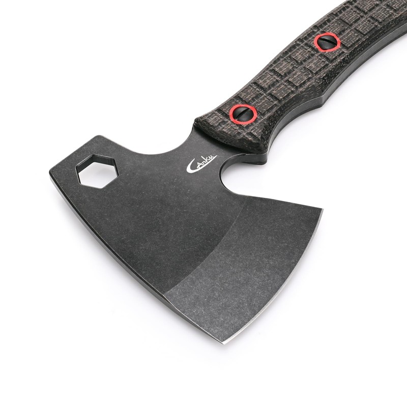 Ccanku C1393 Camping Hatchet Survival Axe,DC53 Steel Blade with Micarta