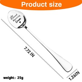 Nana Gram Mothers Day Gift from Granddaughter Grandson Grandma Mothers Day Birthday Gifts for Gigi Mimi Good Morning Gram Engraved Spoon Gift for Grandmother Granny Long Distance Gifts from Grandkids