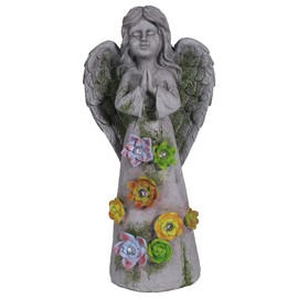 G&H Decor – 31cm Angel Solar Lights Outdoor Garden Ornament - Amazingly Detailed Angel Garden Statue for Patio Balcony Lawn Patio Outside - Hand Painted Holy Achangel Statues Ornaments Figurines