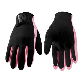 AfinderDE 1.5 mm Neoprene Diving Gloves Waterproof Non-Slip Elastic Diving Gloves Neoprene Gloves Thermal Gloves Swimming Gloves for Surfing Snorkelling Kayaking, Pink M