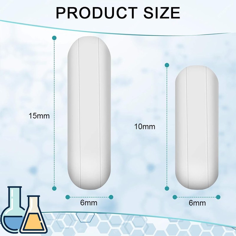 AFCJLTO Set of 4 Magnetic Stirrers with PTFE Coating, White
