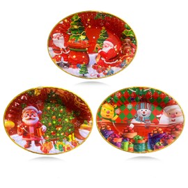 BOOSHMall Set of 3 Christmas Plates, Pastry Plates, Christmas, Decorative Plates, Reusable Saucers as Table Decoration, Large, 30 x 22 cm
