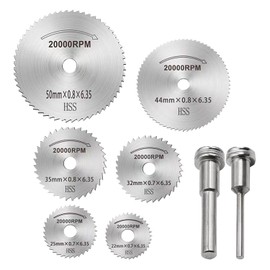 Mini Cutting Discs, ZFYQ 8 Piece Discs Circular Saw Blades Set HSS Cutting Wheel for Cutting Wood Plastic and Soft Metal