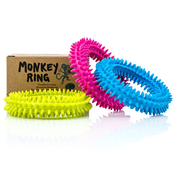 Spiky Sensory Ring / Bracelet Fidget Toy (Pack of 3) - No BPA, Phthalate, Latex - Fidgets Toys / Stress Rings for Children and Adults - by Impresa Products