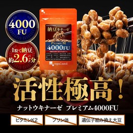 オーガランド (ogaland) ナットウキナーゼプレミアム4000FU (180粒 / 約6ヶ月分) 4000FU サプリ (納豆菌/デキストリン) 菌活 納豆キナーゼ