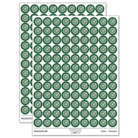 Archery Target Bullseye with Arrow 200+ Round Stickers - Matte Finish - 0.50" Size - Dark Green