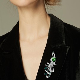 Peacock Brooches for Women Crystal Pins - Sparkling Rhinestone Brooch Jewelry Ladies Wedding Bouquet Brooches Pin for Anniversary, Birthday, Christmas