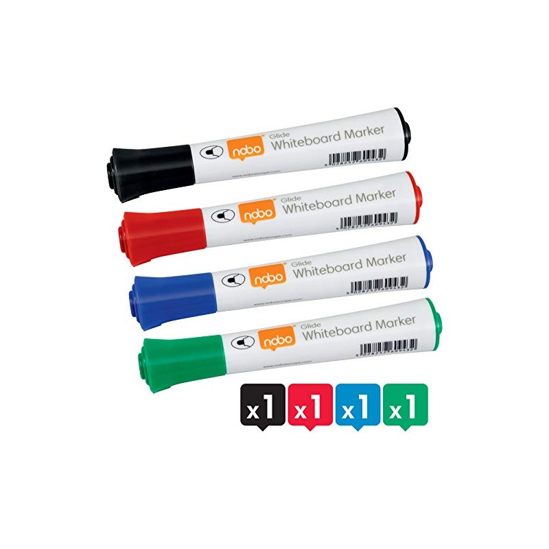 Nobo Glide Drywipe Whiteboard Pens, 2 mm Bullet Tip, Pack