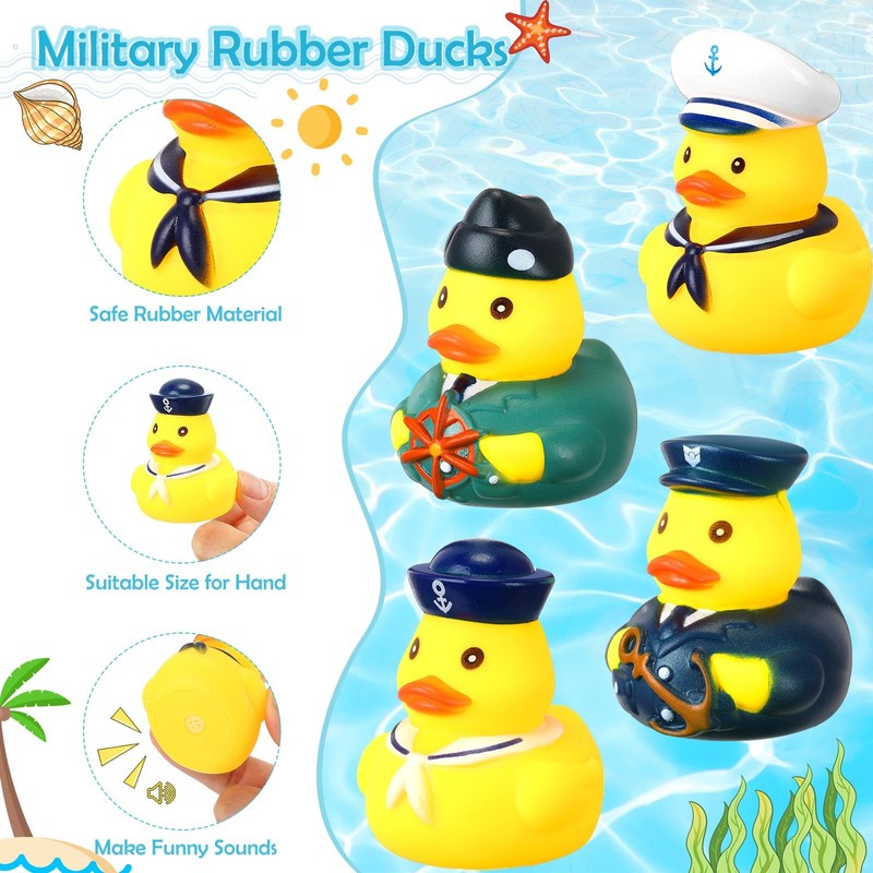 Motionchic 36 Pcs Cruise Ships Rubber Ducks Bulk with Sunglasses