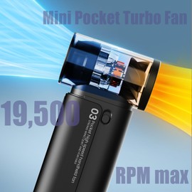 UCLOUDSOME Handheld Portable Powerful Small Fan 12H Max Cooling Time, 4000mAh Type-C Rechargeable Personal Battery Operated Mini Pocket Fan with 3 Speeds for Home/Office/Travel/Outdoor - Black