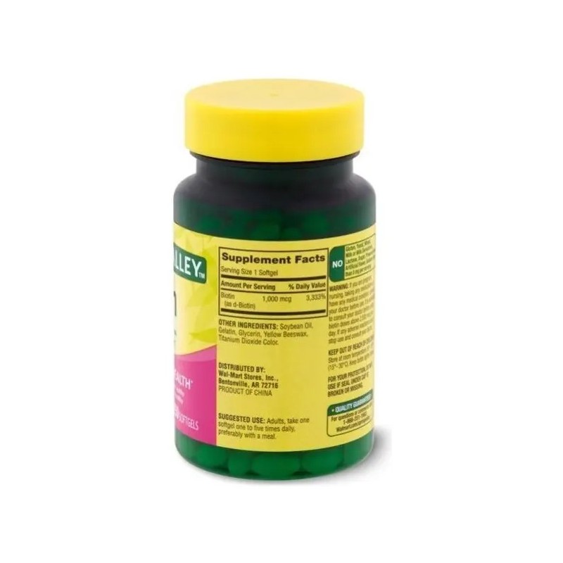 Biotin 1000 Mcg Ayuda Pelo Piel Uñas 150 Caps Saludables